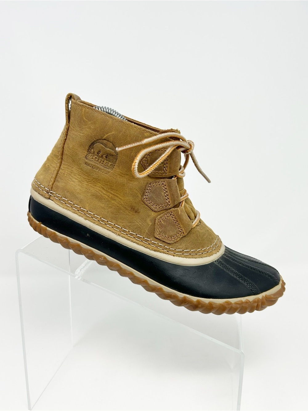 Sorel Out N About Duck Boots Womens Brown Waterproof Lace-Up Ankle Size 7.5